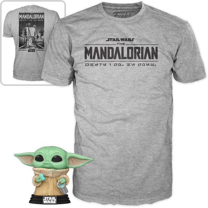 Funko Pop & Tee: Star Wars The Mandalorian - Playera Extra Grande Con Grogu Comiendo Galletas