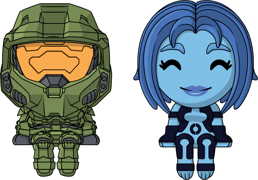 Youtooz Games Monitor Buddiez: Halo - Master Chief y Cortana
