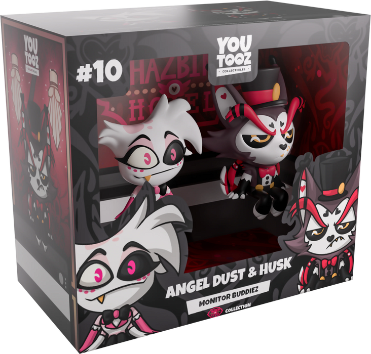 Youtooz Animation: Hazbin Hotel - Angel Dust y Husk Monitor Buddiez