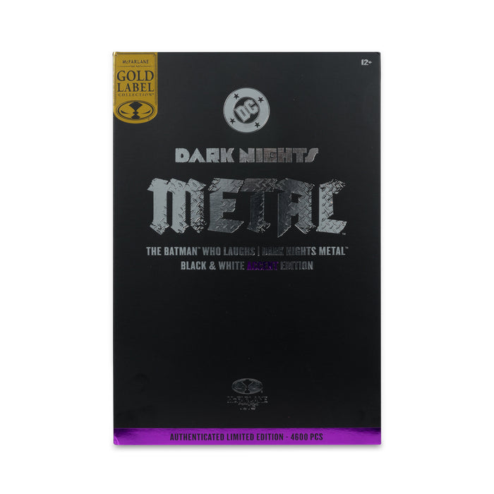 Mcfarlane Dc Multiverse: Dc Dark Night Metal - El Batman Que Rie B&W With Accent Gold Label 7 Pulgadas