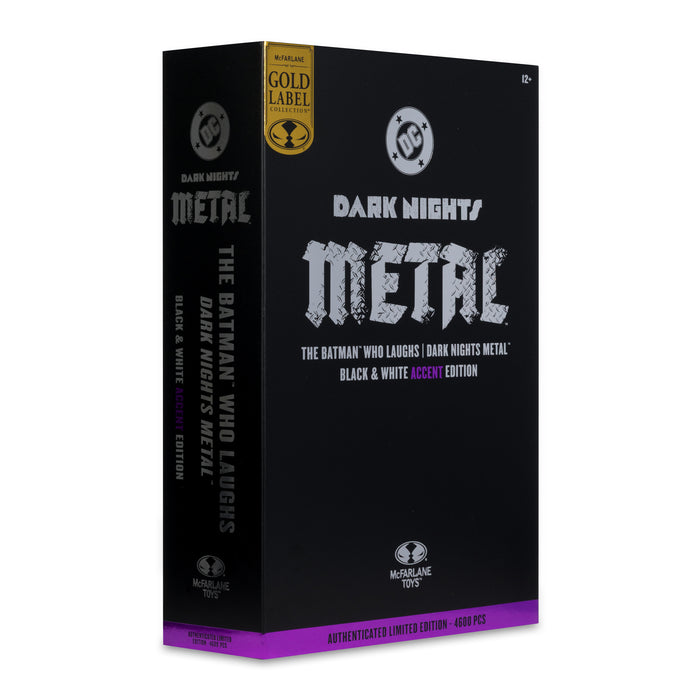 Mcfarlane Dc Multiverse: Dc Dark Night Metal - El Batman Que Rie B&W With Accent Gold Label 7 Pulgadas