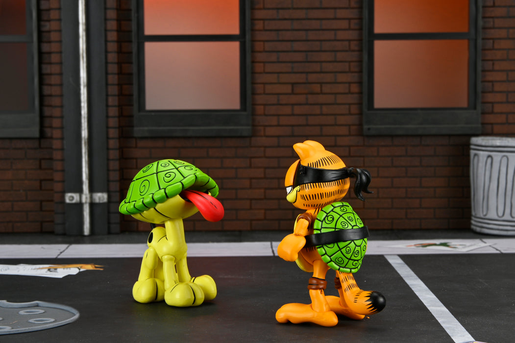 NECA Figura de Accion Ultimate: TMNT Archie Comics x Garfield - Garfello y Odie 7 Pulgadas