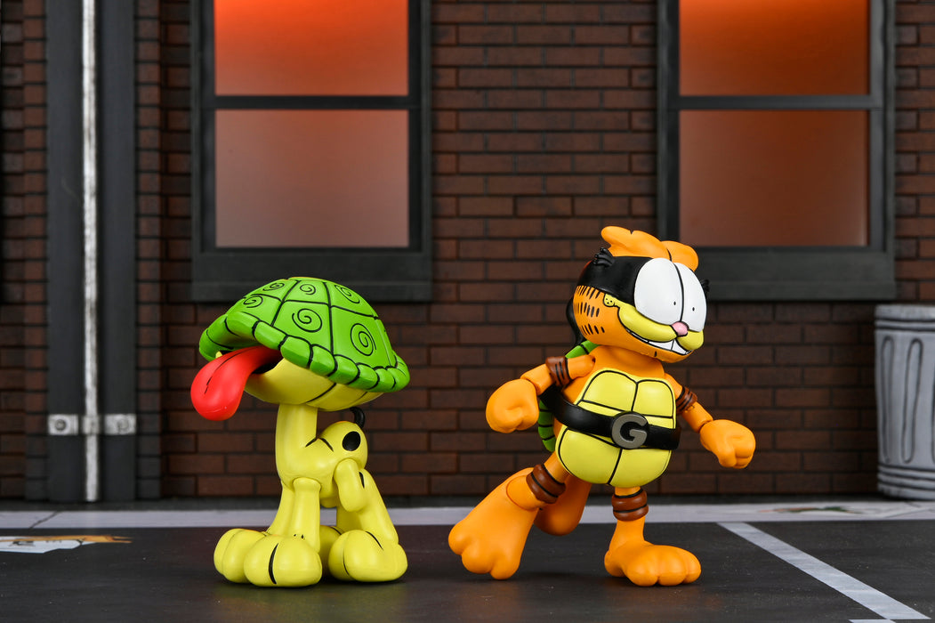 NECA Figura de Accion Ultimate: TMNT Archie Comics x Garfield - Garfello y Odie 7 Pulgadas