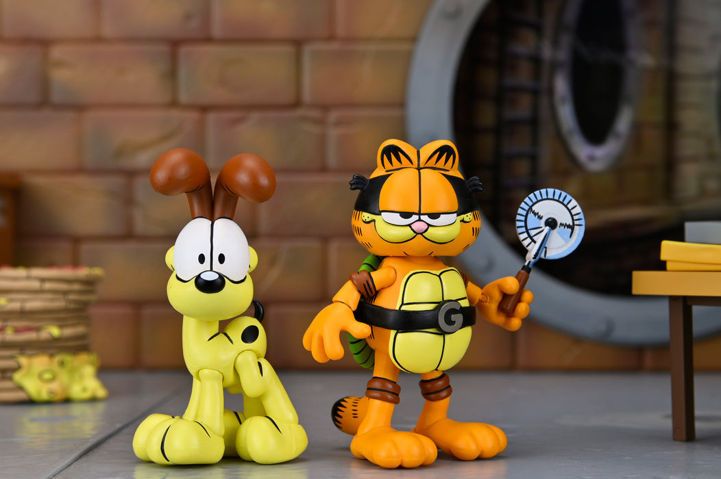 NECA Figura de Accion Ultimate: TMNT Archie Comics x Garfield - Garfello y Odie 7 Pulgadas