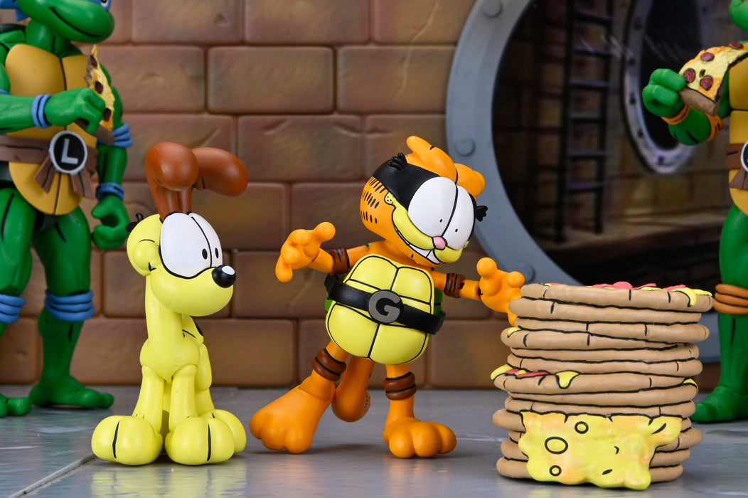 NECA Figura de Accion Ultimate: TMNT Archie Comics x Garfield - Garfello y Odie 7 Pulgadas