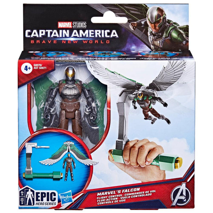 Marvel Epic Hero Series: Capitan America Brave New World - Falcon Vuelo Controlado 4 Pulgadas