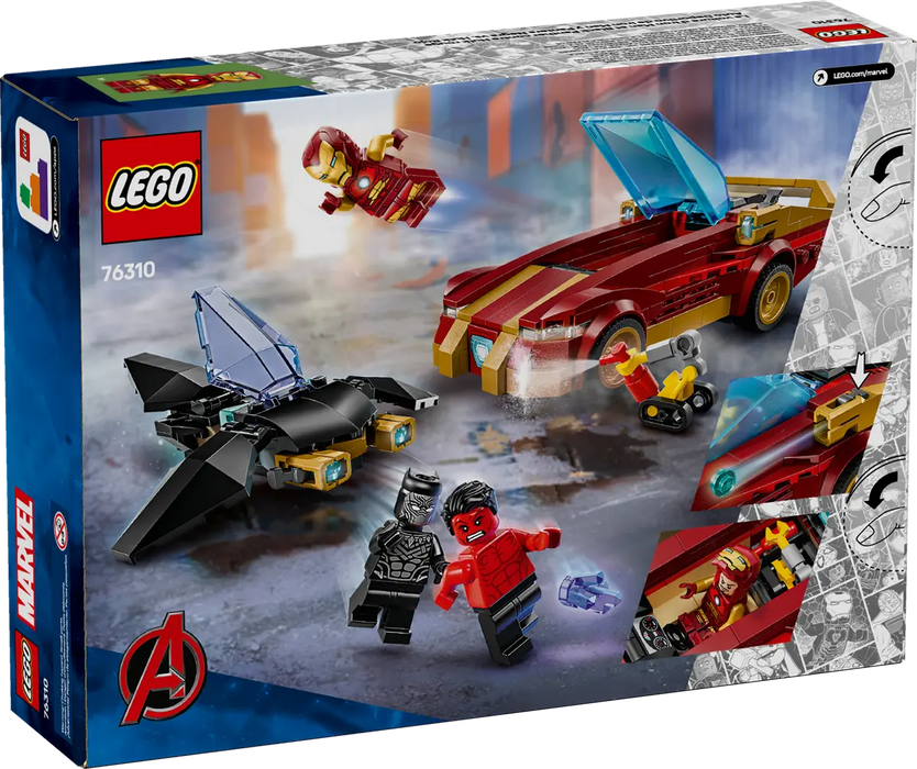 LEGO Super Heroes Marvel Deportivo de Iron Man y Black Panther vs Hulk Rojo 76310