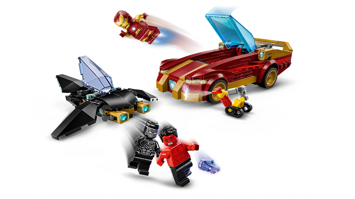 LEGO Super Heroes Marvel Deportivo de Iron Man y Black Panther vs Hulk Rojo 76310