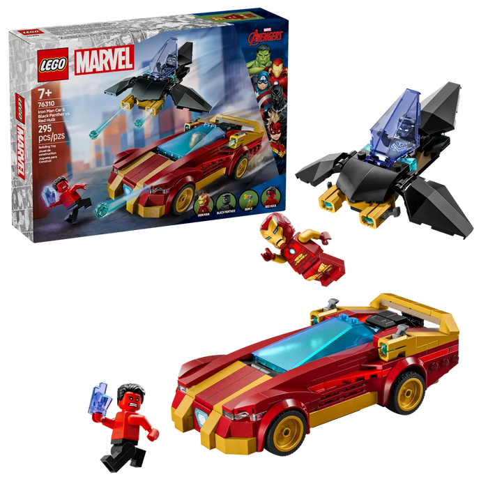 LEGO Super Heroes Marvel Deportivo de Iron Man y Black Panther vs Hulk Rojo 76310
