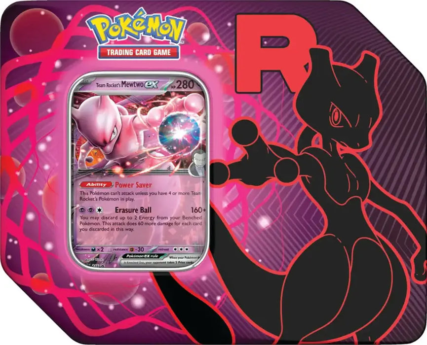 Pokemon TCG: Team Rocket Tin - Mewtwo en Ingles