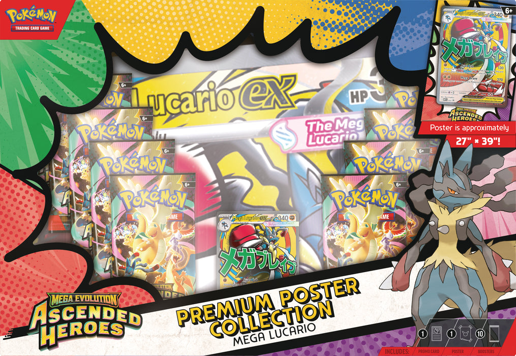 PokemonTCG: Mega Evolution Ascended Heroes - Premium Poster Collection en Ingles