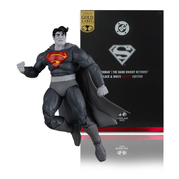 Mcfarlane Dc Multiverse: Dark Knight Returns - Superman Blanco Y Negro Gold Label 7 Pulgadas