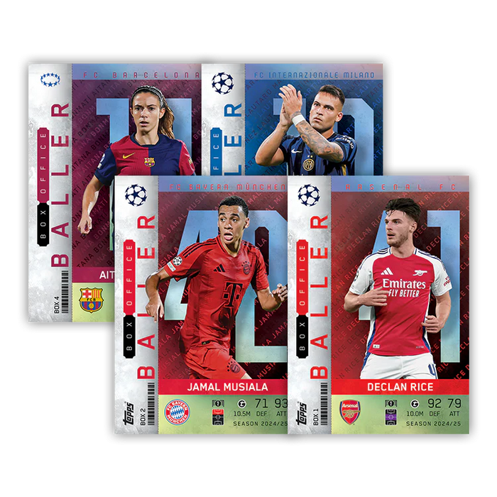 Topps UEFA Club Competitions Match Attax Extra 2025: Mega Tin Box Office Ballers