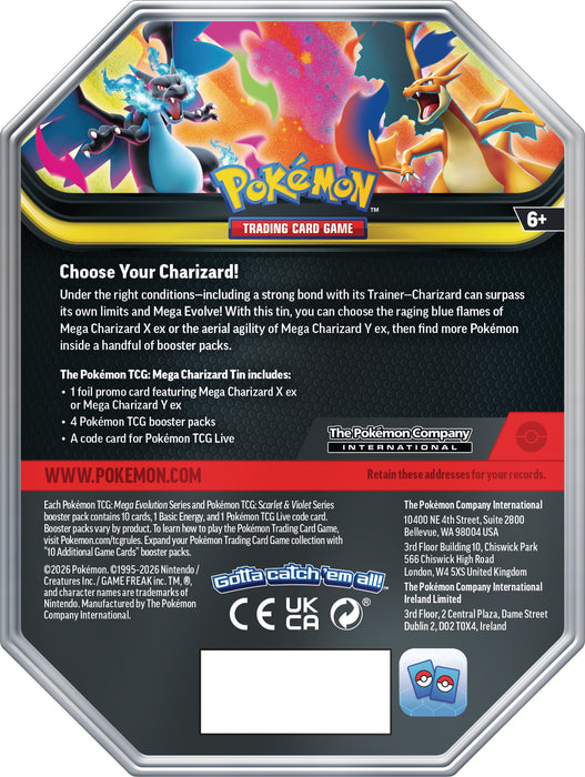 Pokemon TCG: Mega Evolution - Mega Charizard Tin en Ingles