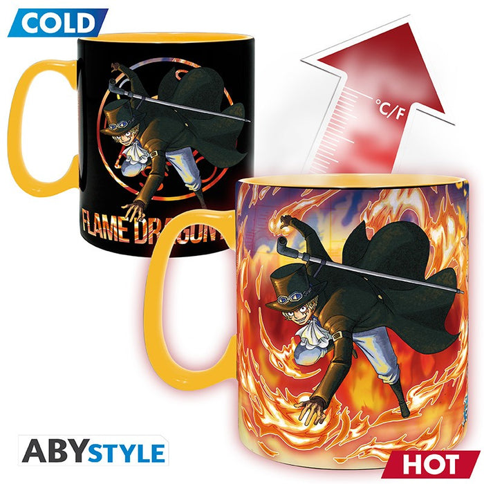 ABYstyle Taza De Ceramica Termocromatica: One Piece - Luffy y Sabo 460 ml