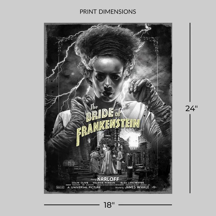 Sideshow Art Print Movie Poster: Universal Monsters - La novia de Frankenstein Litografia