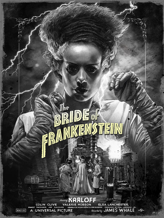 Sideshow Art Print Movie Poster: Universal Monsters - La novia de Frankenstein Litografia