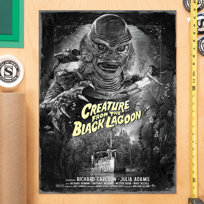 Sideshow Art Print Movie Poster: Universal Monsters - La Criatura de la Laguna Negra Litografia