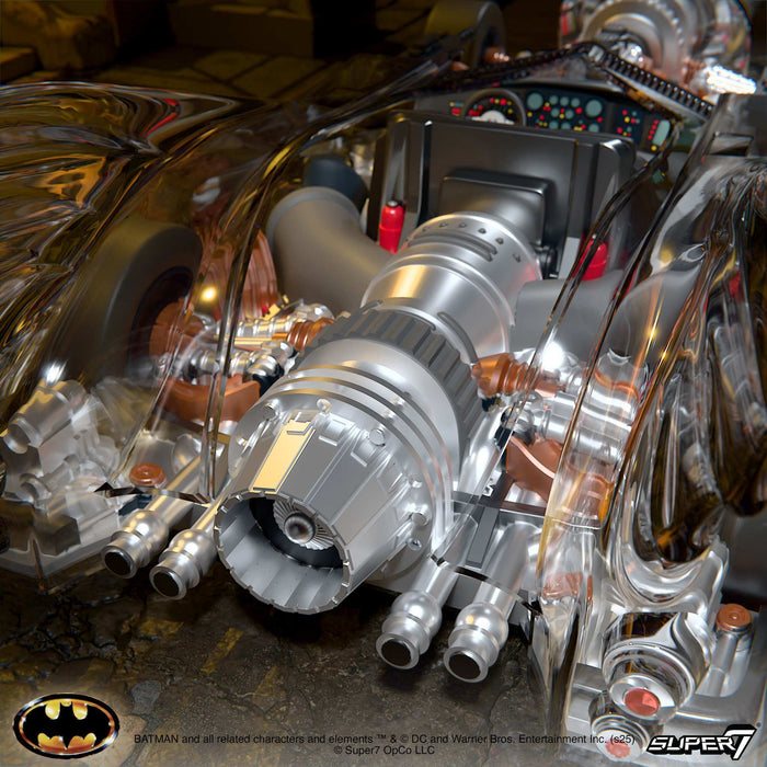 Super7 Super Cyborg: DC Batman de 1989 - Batmovil Clear 13 Pulgadas
