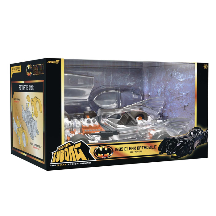 Super7 Super Cyborg: DC Batman de 1989 - Batmovil Clear 13 Pulgadas