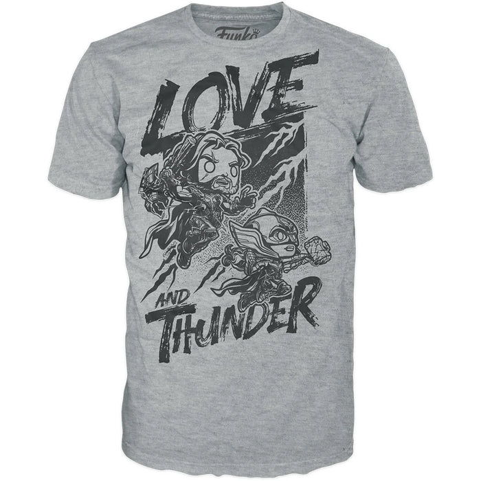 Funko Boxed Tee Marvel: Thor Love and Thunder - Thor y Mighty Thor Playera Extra Grande