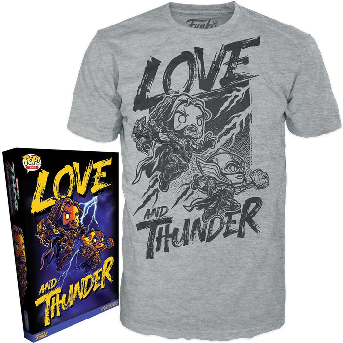 Funko Boxed Tee Marvel: Thor Love and Thunder - Thor y Mighty Thor Playera Extra Grande